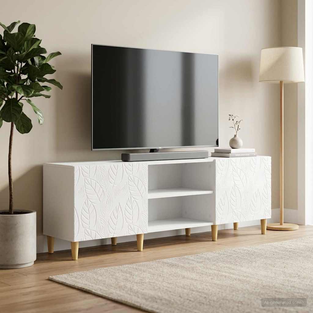 vidaXL Cabinet TV 150 x 31 x 50 cm Alb foarte lucios Lemn prelucrat