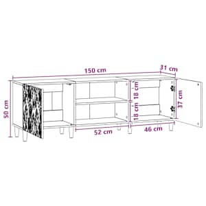 Televizní skříň 150 x 31 x 50 cm Bílá s vysokým leskem - obrázek 8