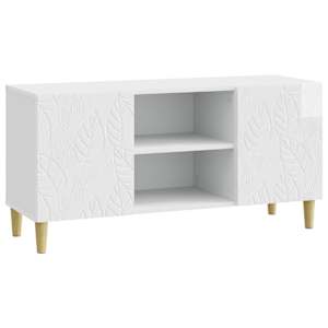 TV omarica 102 x 34,5 x 50 cm Bela visok sijaj Inženirski les