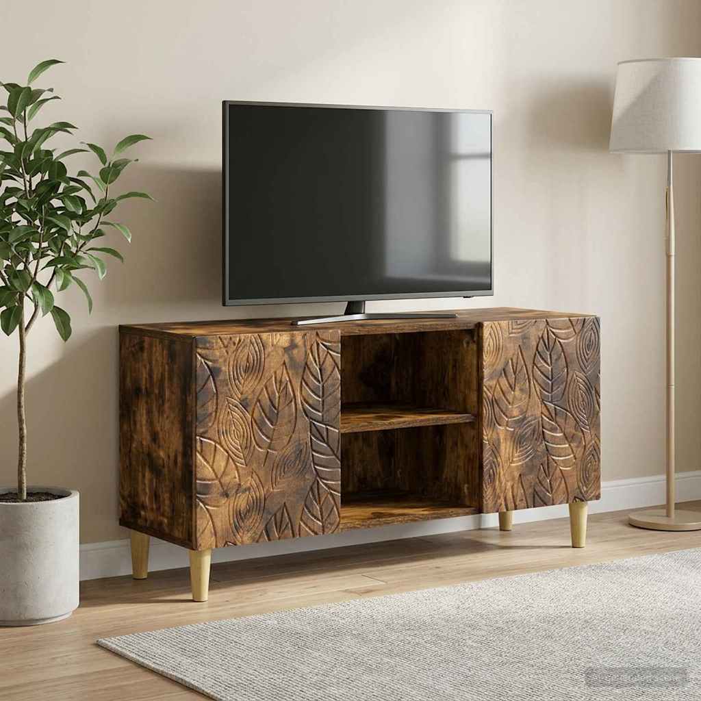 vidaXL Cabinet TV 102 x 34,5 x 50 cm Stejar fumuriu Lemn prelucrat