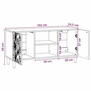 Televizní skříň 102 x 34,5 x 50 cm Kouřový dub Kompozitní dřevo - obrázek 8