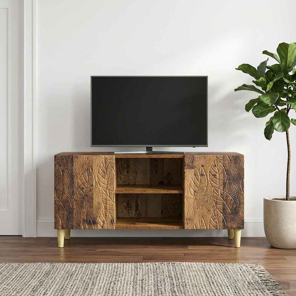 TV-kaappi 102 x 34,5 x 50 cm Vanha puu Tekninen puu