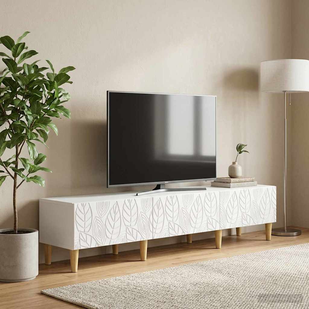vidaXL Cabinet TV 147 x 34,5 x 30 cm Alb Lemn prelucrat