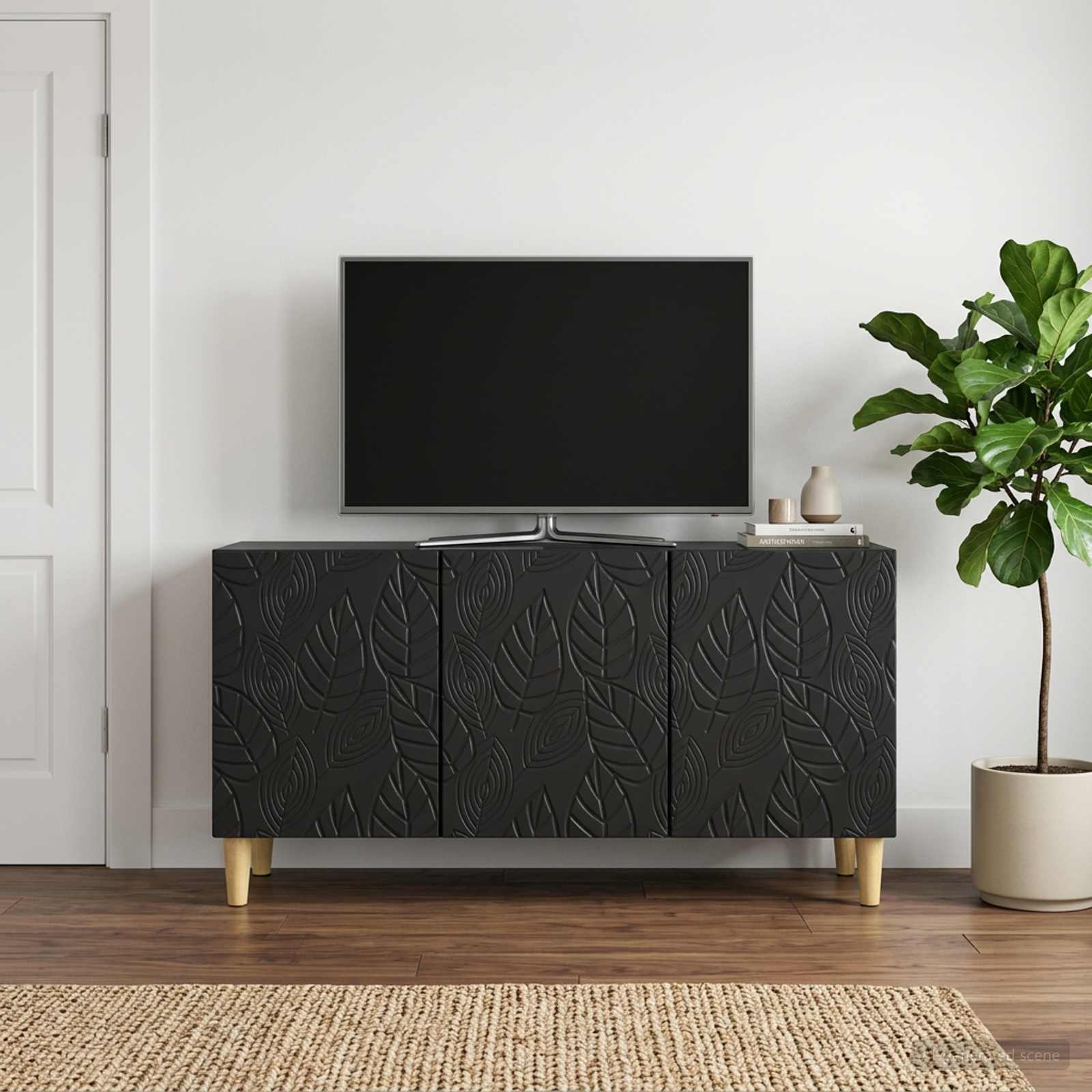 TV-kaappi 99 x 34,5 x 50 cm Musta Tekninen puu