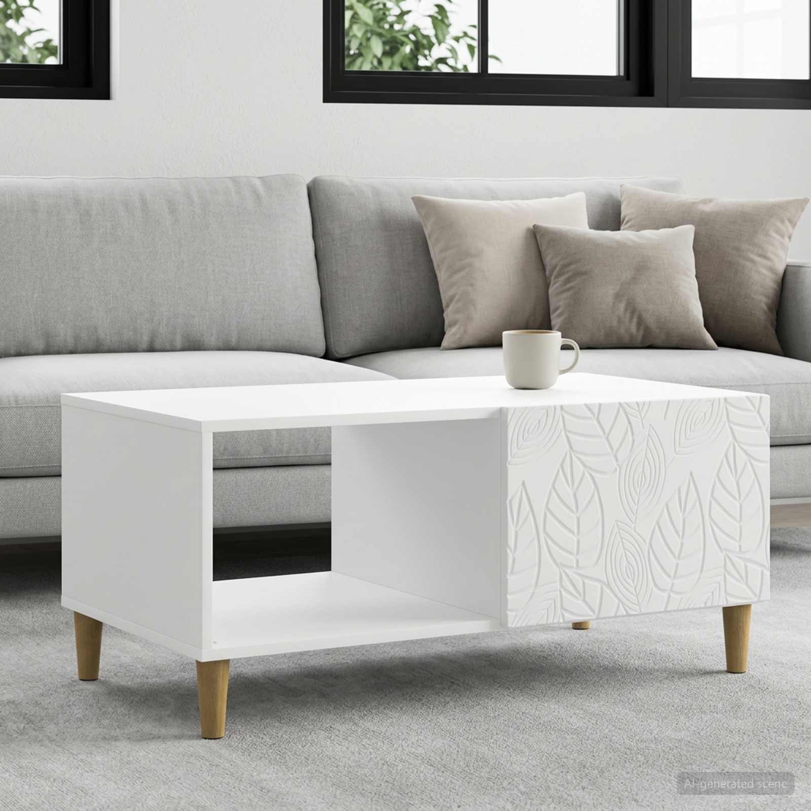 vidaXL Masă de cafea Alb 90 x 50 x 40 cm Lemn prelucrat