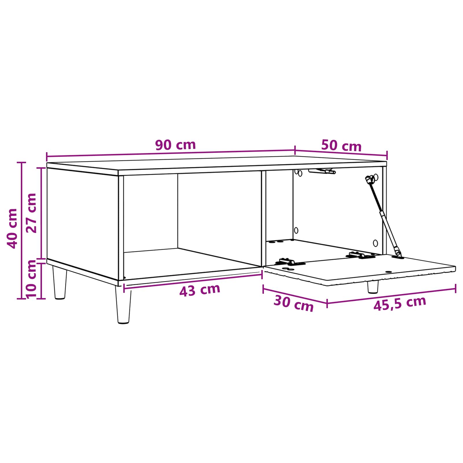 Klubska miza Artisan hrast 90 x 50 x 40 cm Inženirski les - slika 9