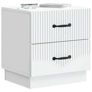 Noční skříňka 2 pcs Bílá 43 x 34,5 x 44,5 cm Kompozitní dřevo - obrázek 3
