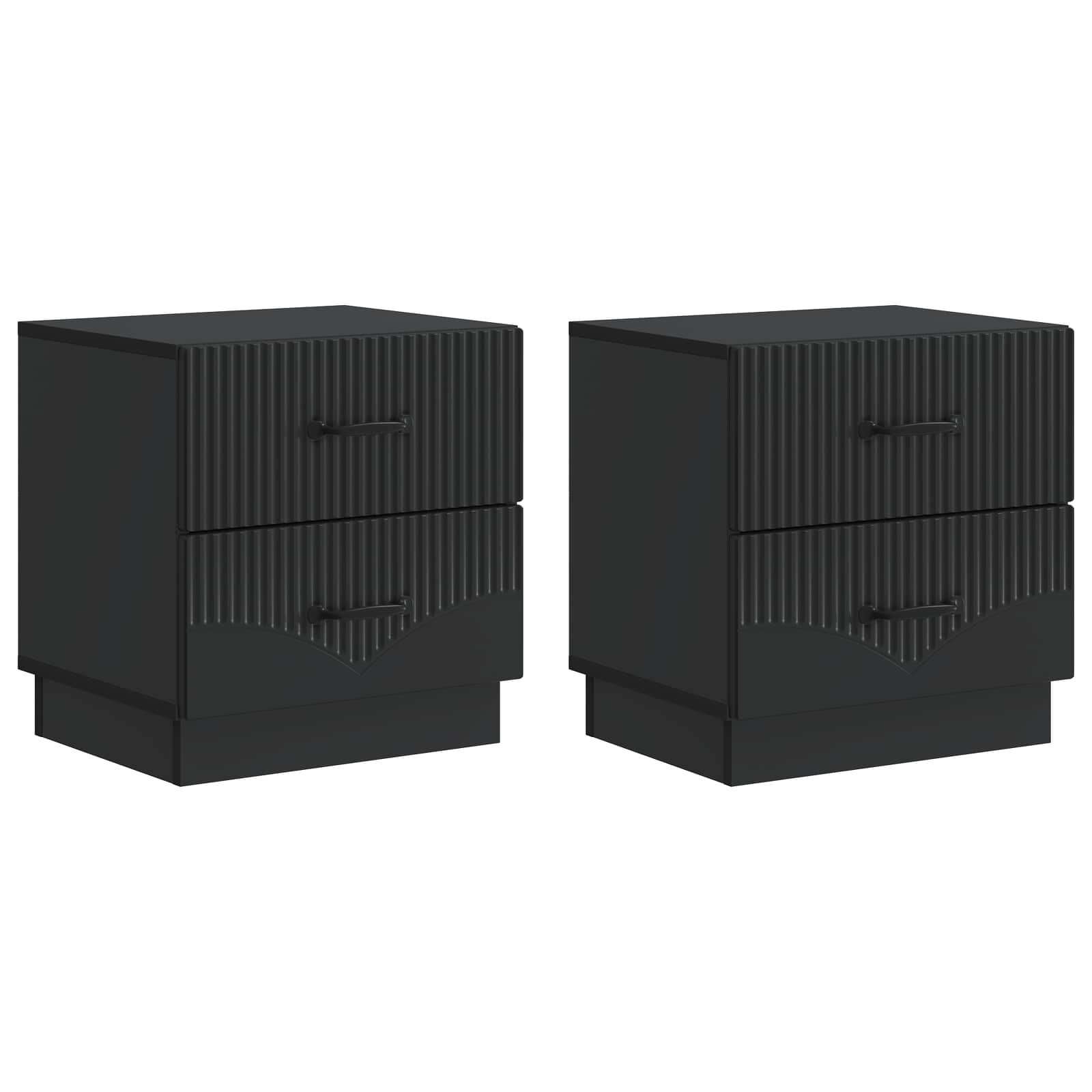 vidaXL Dulap de noapte 2 pcs Negru 43 x 34,5 x 44,5 cm Lemn prelucrat