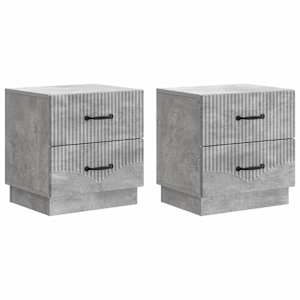 Nočna omarica 2 pcs Betonsko siva 43 x 34,5 x 44,5 cm
