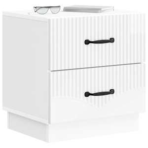 Noční skříňka 2 pcs Bílá s vysokým leskem 43 x 34,5 x 44,5 cm - obrázek 3