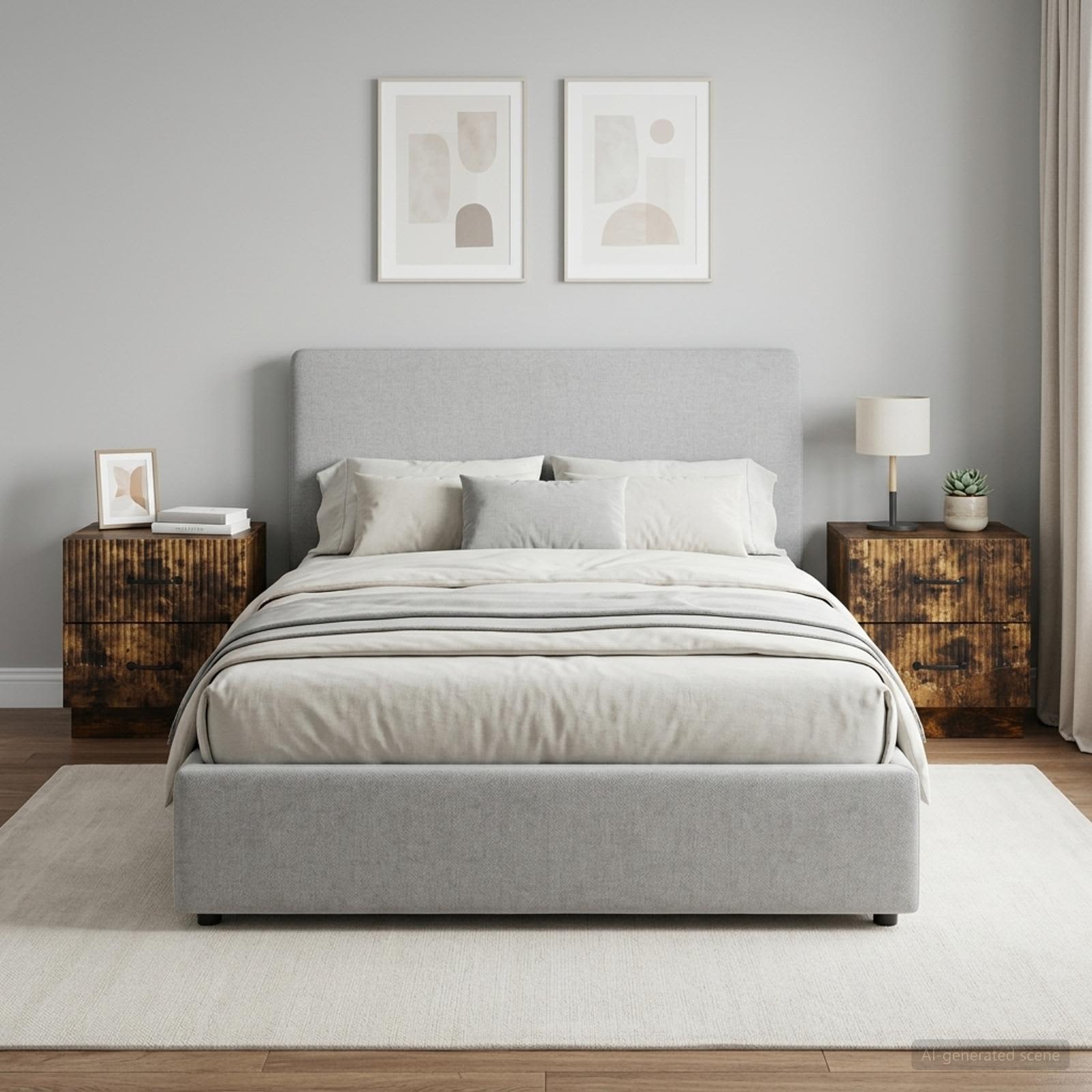 vidaXL Natskab 2 stk. Røget eg 43 x 34,5 x 44,5 cm Konstrueret træ