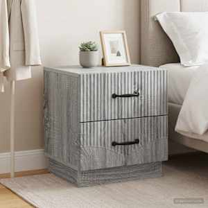 Nočna omarica s predalom 2 pcs Siva Sonoma 43 x 34,5 x 44,5 cm