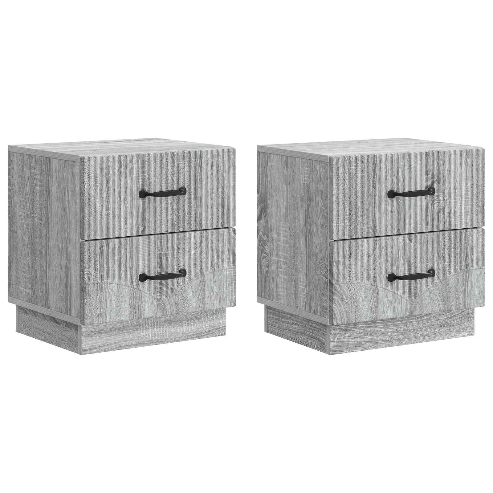 vidaXL Dulap de noapte cu sertar 2 pcs Sonoma gri 43 x 34,5 x 44,5 cm