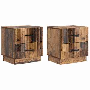 Noční skříňka se zásuvkou 2 pcs Staré dřevo 43 x 34,5 x 44,5 cm - obrázek 2