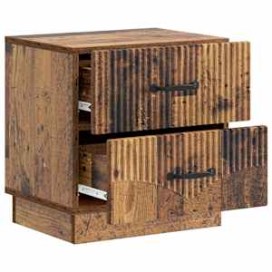 Noční skříňka se zásuvkou 2 pcs Staré dřevo 43 x 34,5 x 44,5 cm - obrázek 6