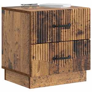 Noční skříňka se zásuvkou 2 pcs Staré dřevo 43 x 34,5 x 44,5 cm - obrázek 3