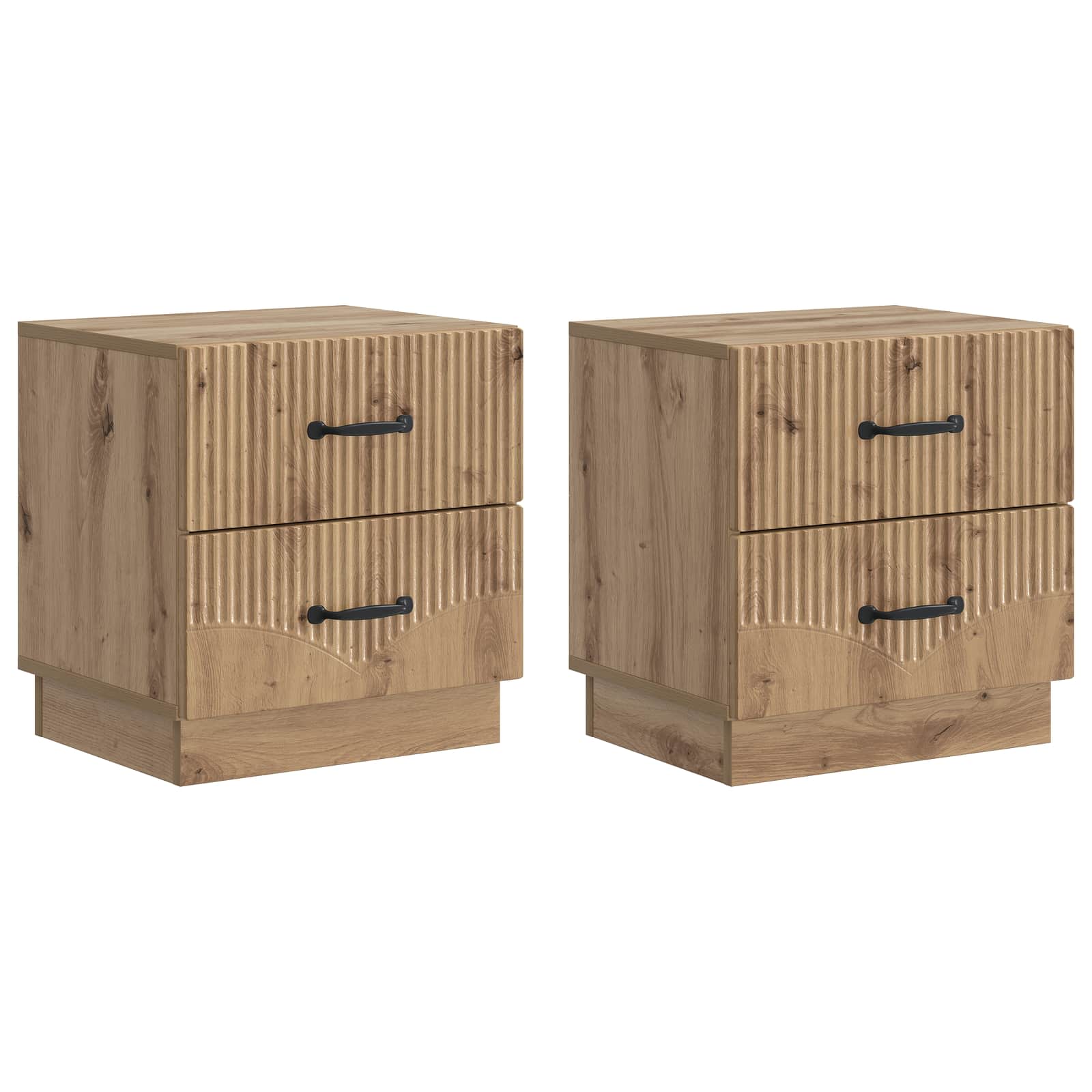 vidaXL Dulap de noapte 2 pcs Stejar Artizanal 43 x 34,5 x 44,5 cm