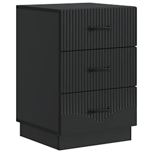 Nočna omarica s predalom Črna 43 x 41 x 63,5 cm Inženirski les