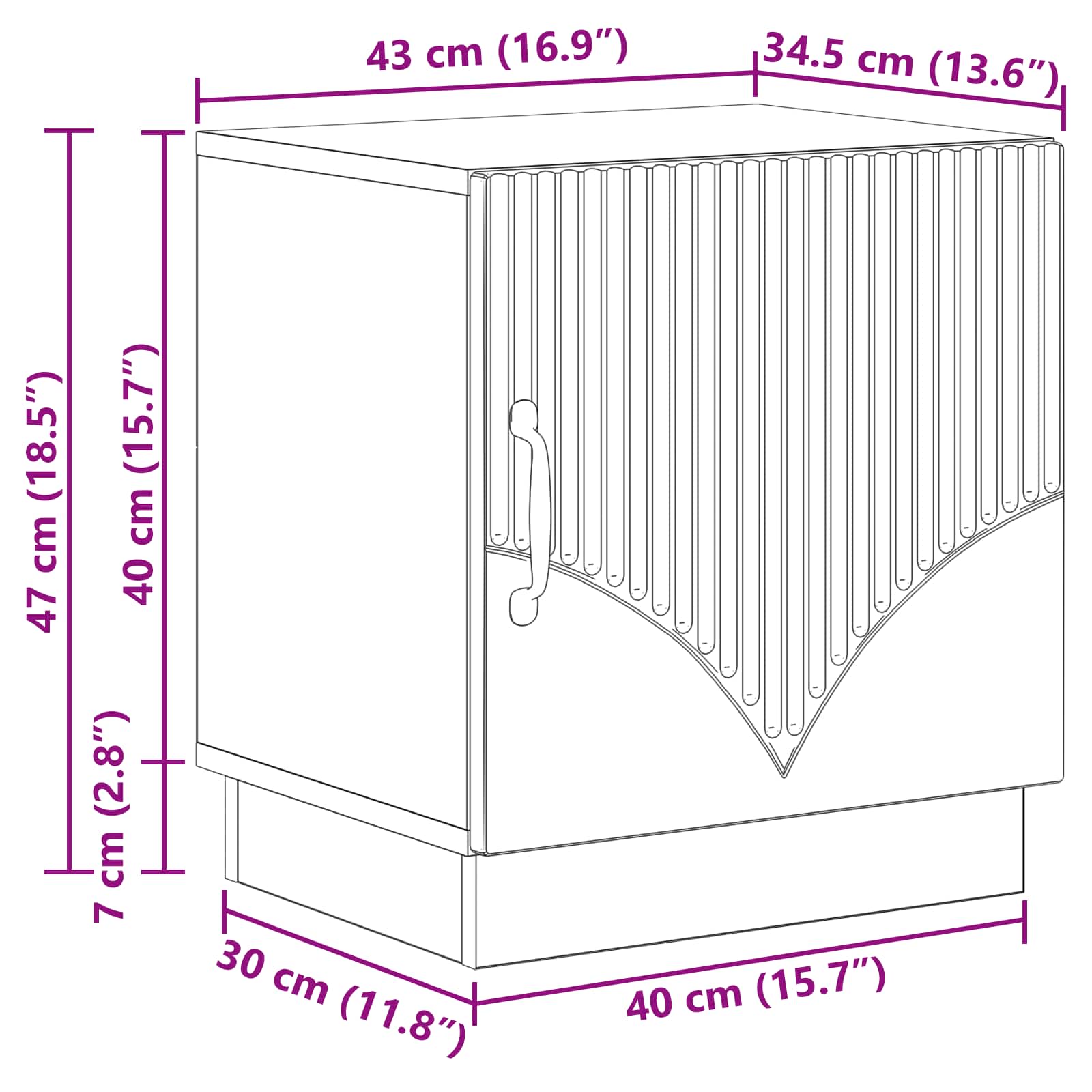 Κομοδίνο Λευκό 43 x 34,5 x 47 εκ. Επεξεργασμένο Ξύλο - Image 9