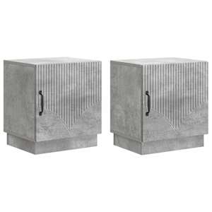 Noční stolek 2 pcs Betonově šedá 43 x 34,5 x 47 cm - obrázek 2