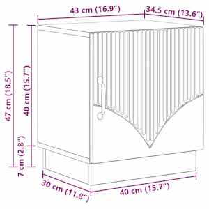 Noční stolek 2 pcs Betonově šedá 43 x 34,5 x 47 cm - obrázek 12