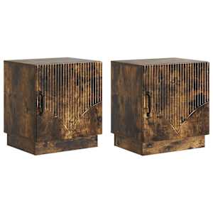 Noční stolek 2 pcs Kouřový dub 43 x 34,5 x 47 cm - obrázek 2