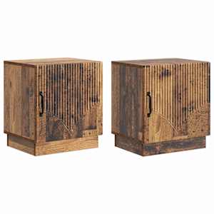 Noční stolek 2 pcs Staré dřevo 43 x 34,5 x 47 cm - obrázek 2