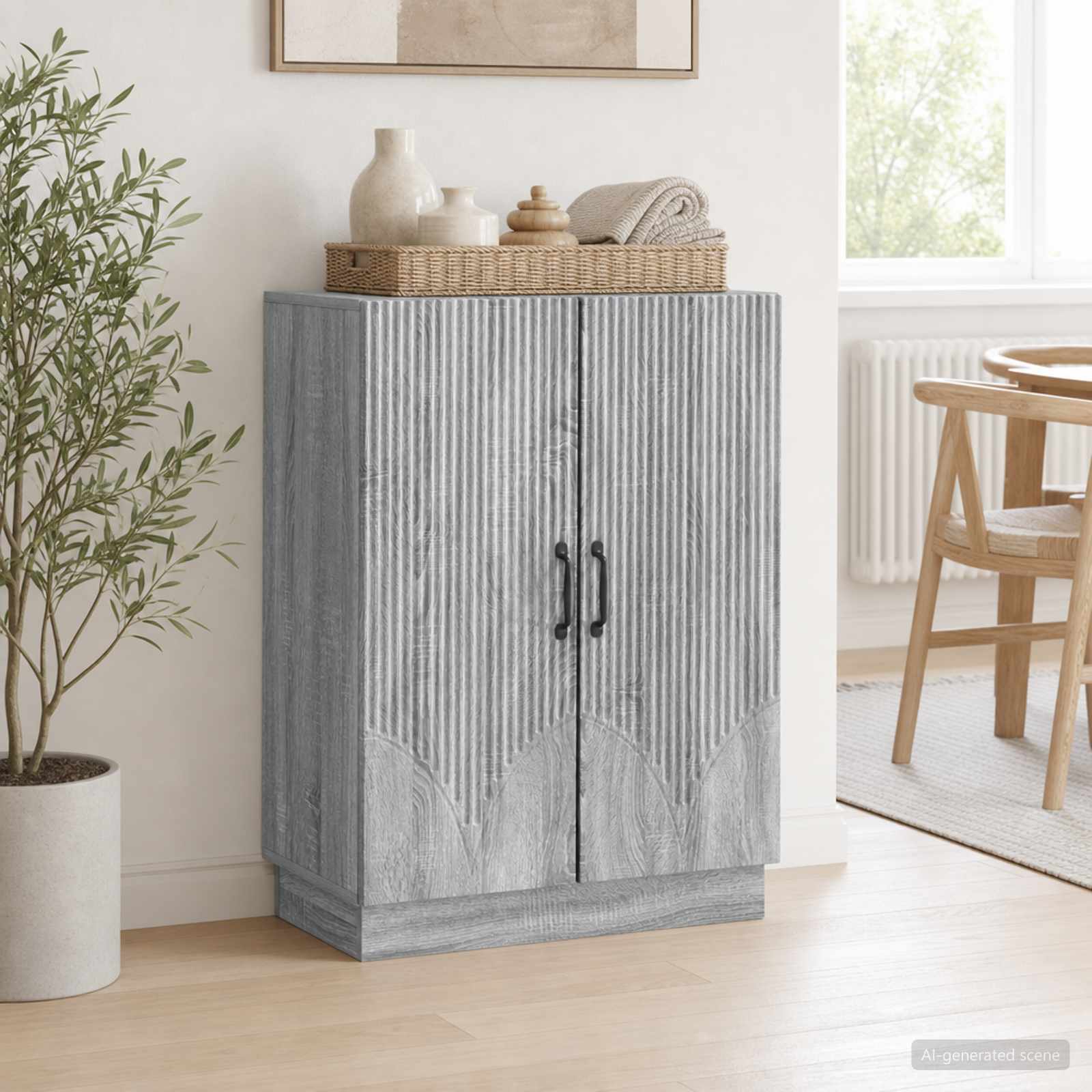 vidaXL Bufet Sonoma gri 66 x 34,5 x 87 cm Lemn prelucrat
