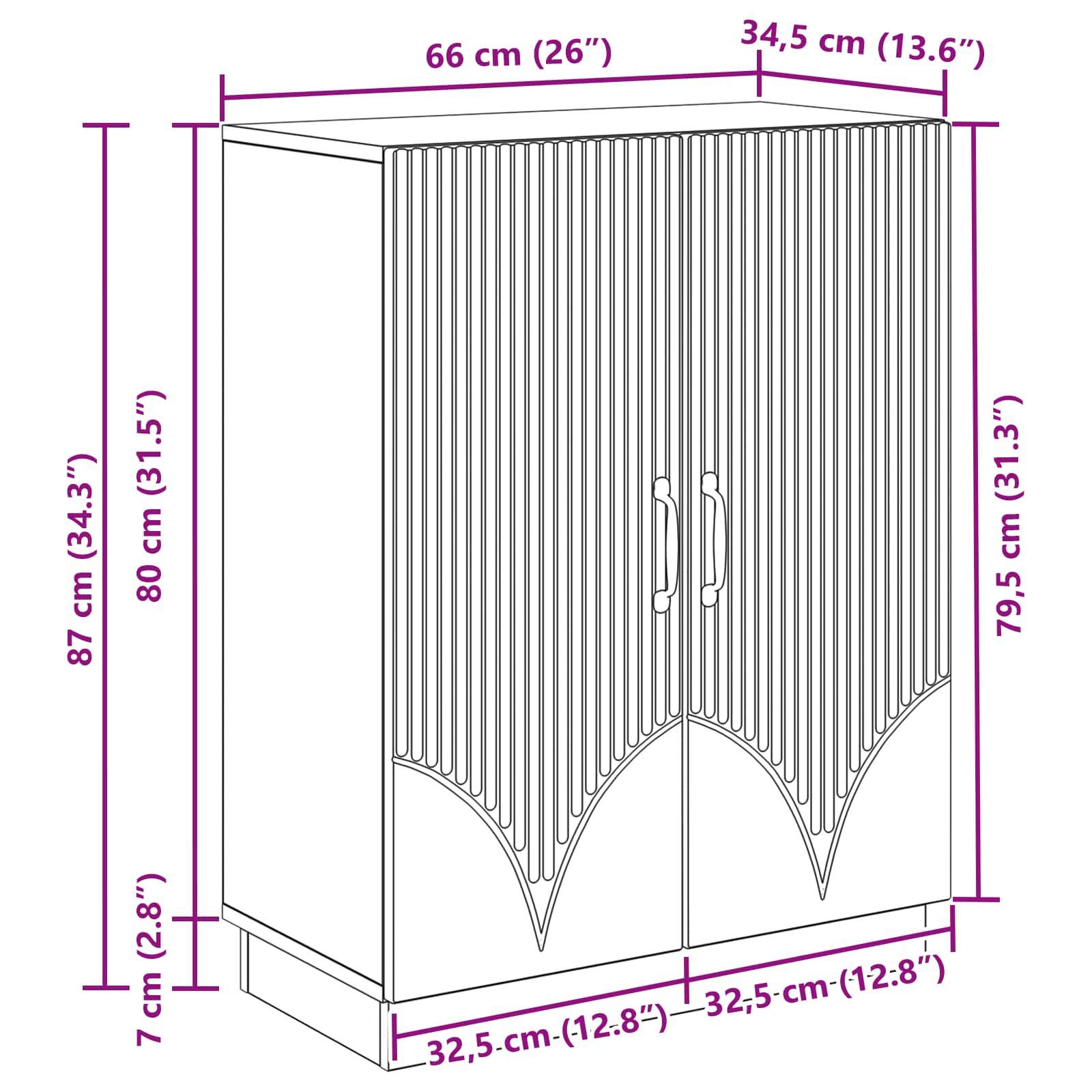 Strani šal Artisan hrast 66 x 34,5 x 87 cm Inženirski les - slika 9