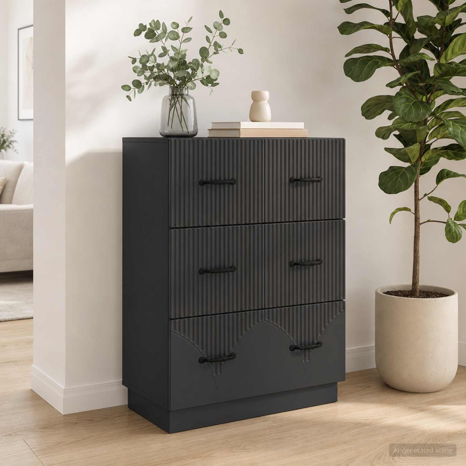 Laatikkokaappi Musta 66 x 34,5 x 87 cm Tekninen puu