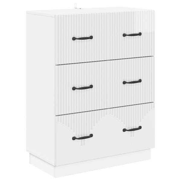 vidaXL Sahtlib&uuml;roo K&otilde;rgl&auml;ikega valge 66 x 34,5 x 87 cm Tehispuit