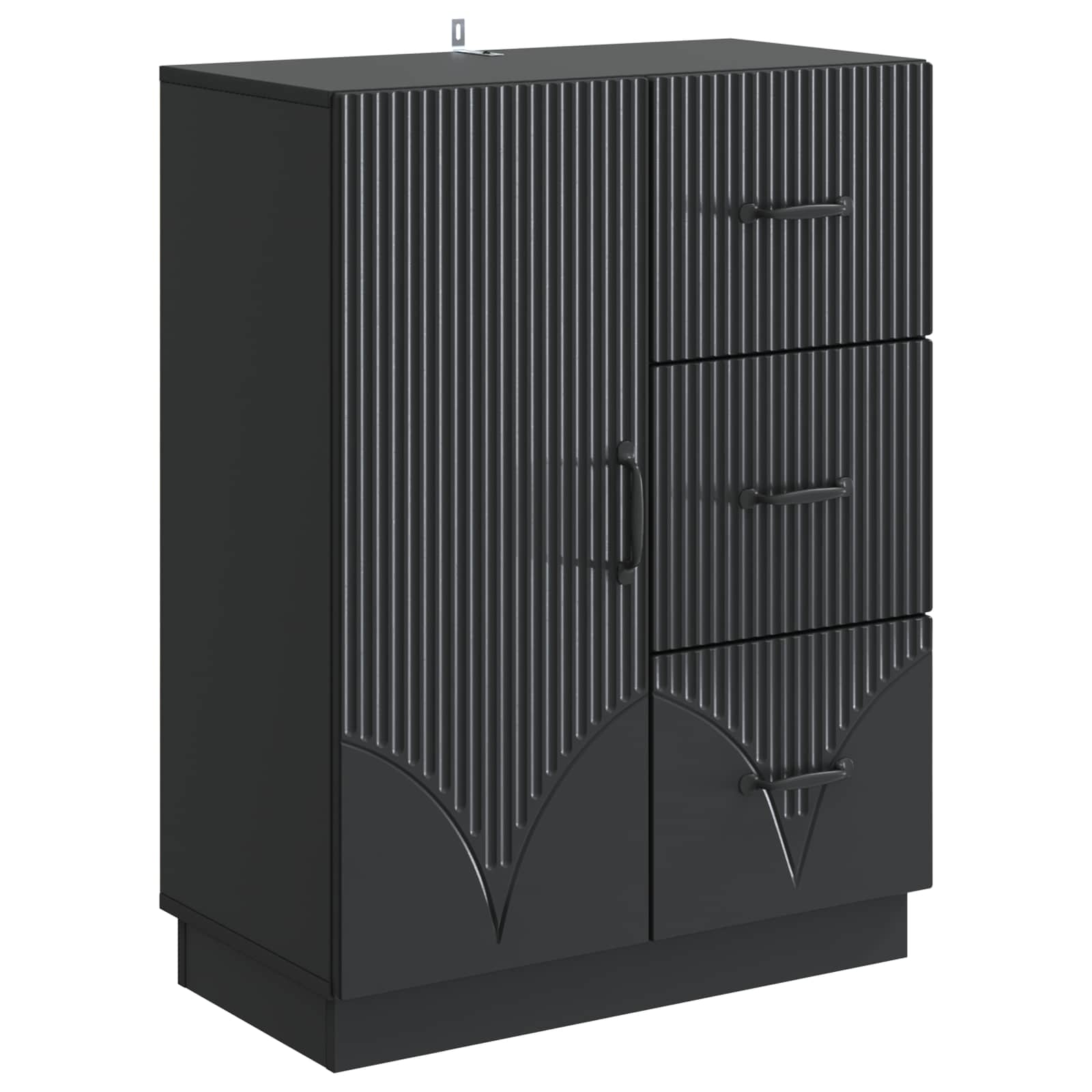 vidaXL Bufet cu sertar Negru 66 x 34,5 x 87 cm Lemn prelucrat