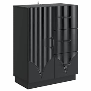 Strani šal s predalom Črna 66 x 34,5 x 87 cm Inženirski les