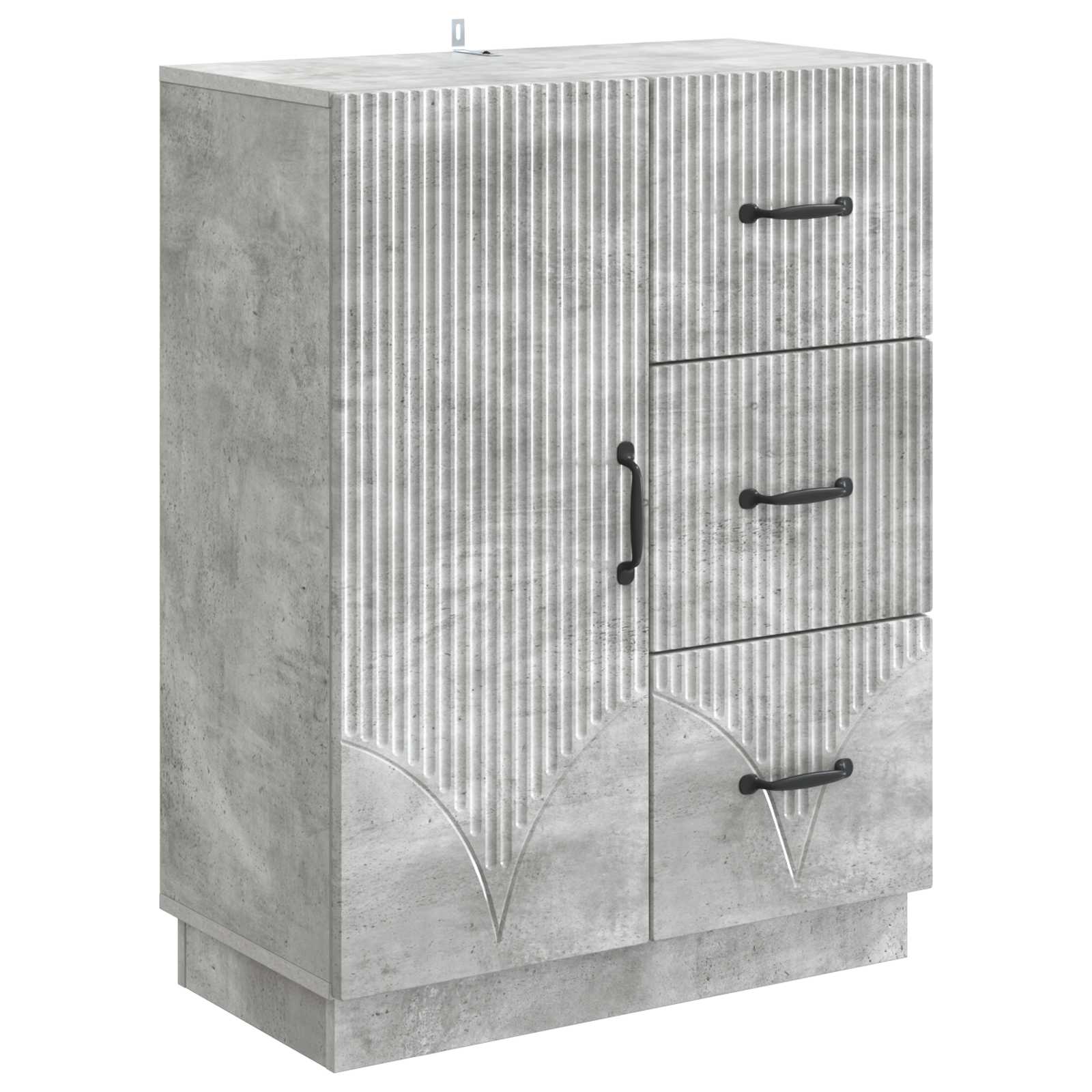 Strani šal Betonsko siva 66 x 34,5 x 87 cm Inženirski les