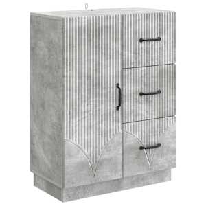 Strani šal Betonsko siva 66 x 34,5 x 87 cm Inženirski les