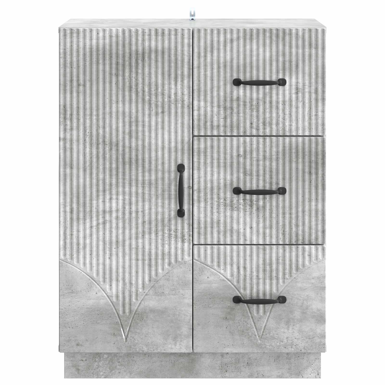 Strani šal Betonsko siva 66 x 34,5 x 87 cm Inženirski les - slika 4