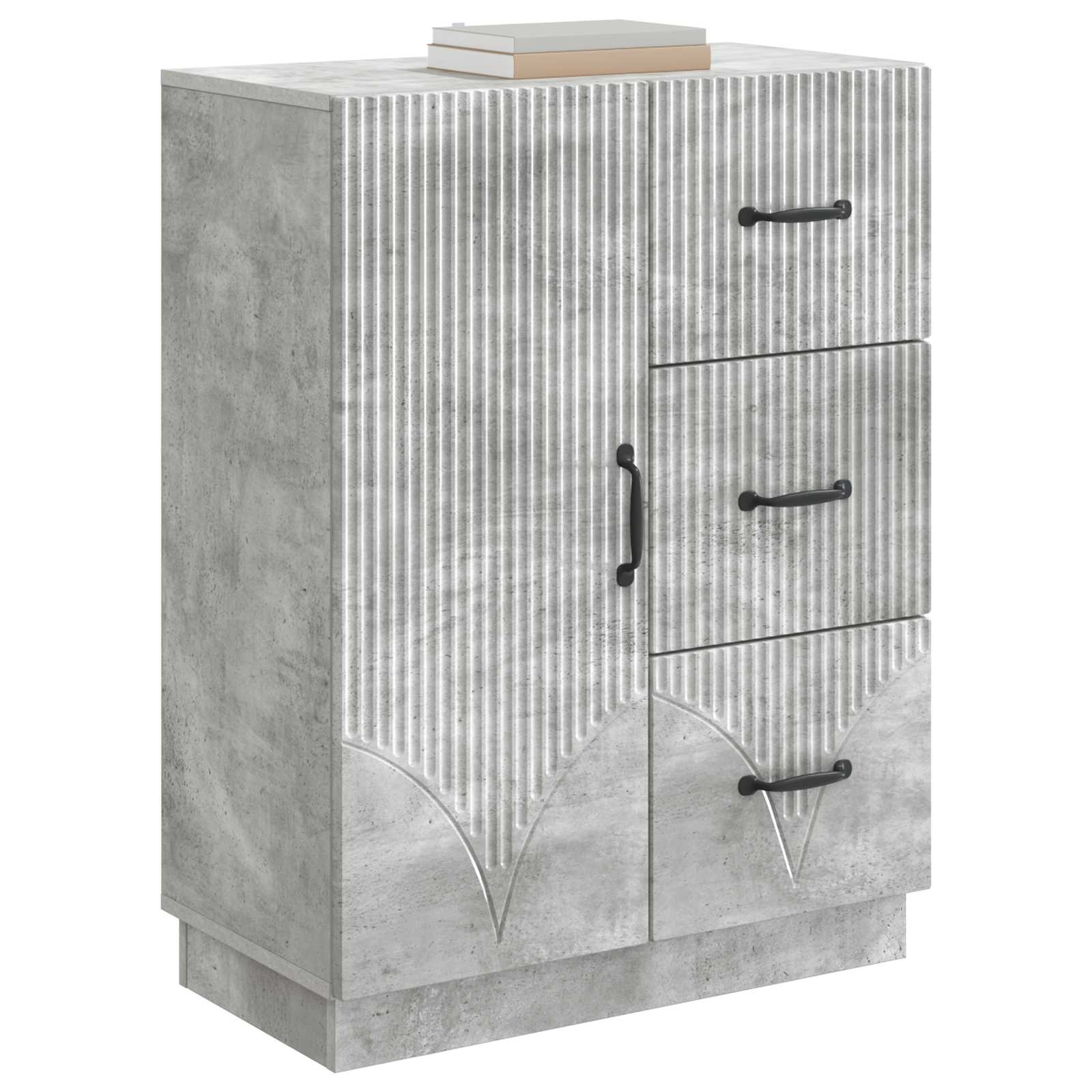 Strani šal Betonsko siva 66 x 34,5 x 87 cm Inženirski les - slika 2