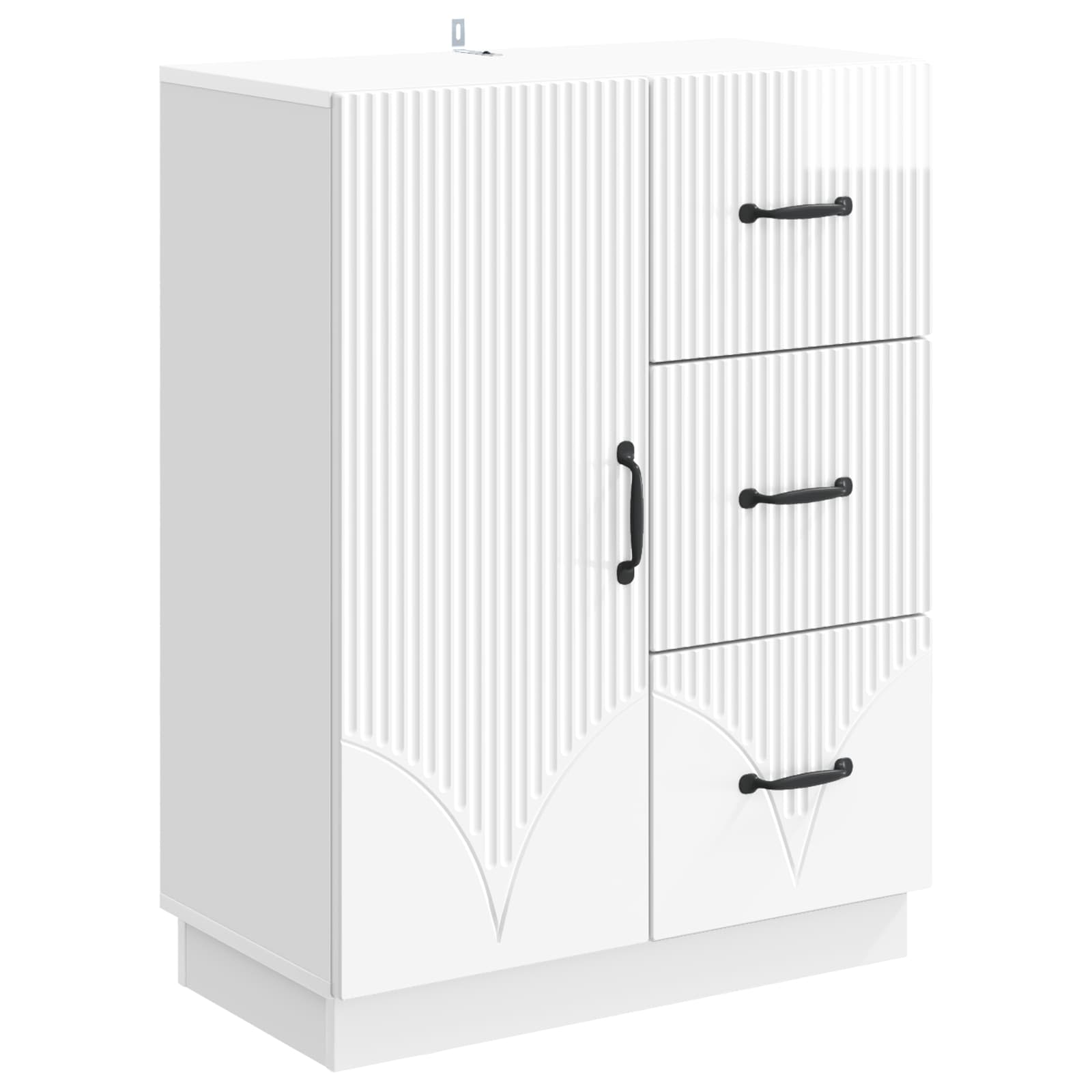 vidaXL Bufet Alb foarte lucios 66 x 34,5 x 87 cm Lemn prelucrat