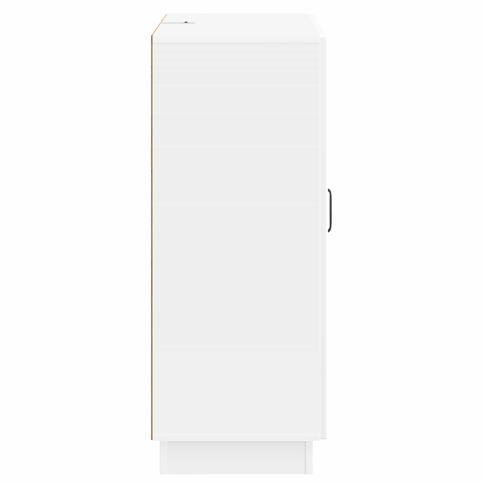 Strani šal Bela visok sijaj 66 x 34,5 x 87 cm Inženirski les - slika 5