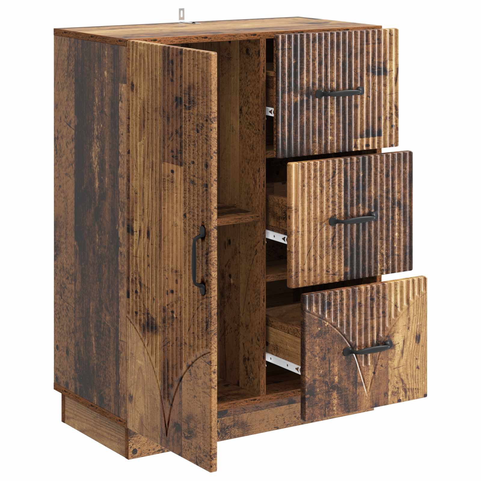 Strani šal s predalom Star les 66 x 34,5 x 87 cm Inženirski les - slika 3