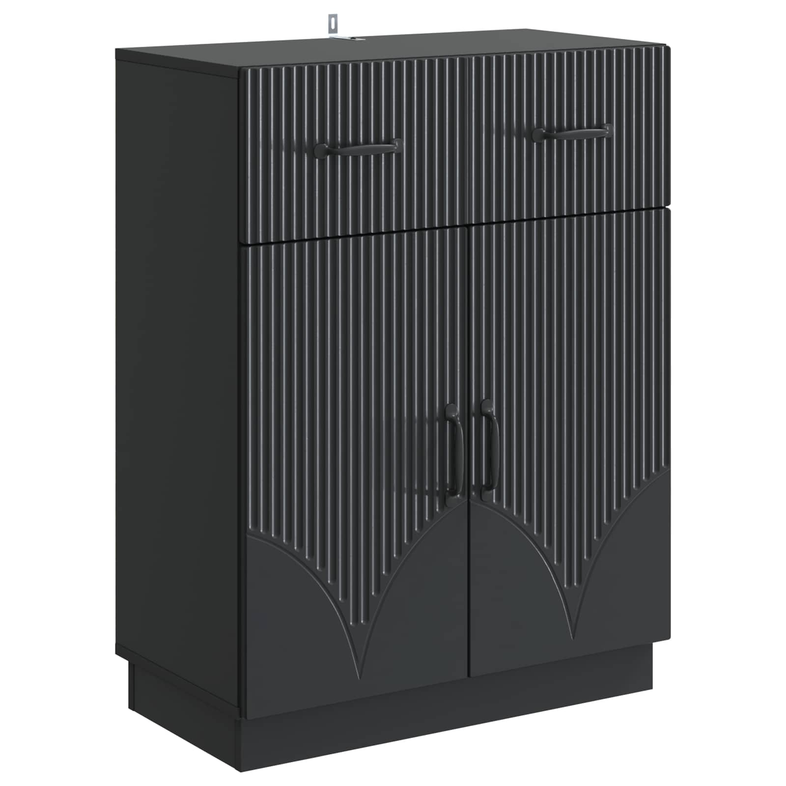 vidaXL Bufet cu sertar Negru 66 x 34,5 x 87 cm Lemn prelucrat