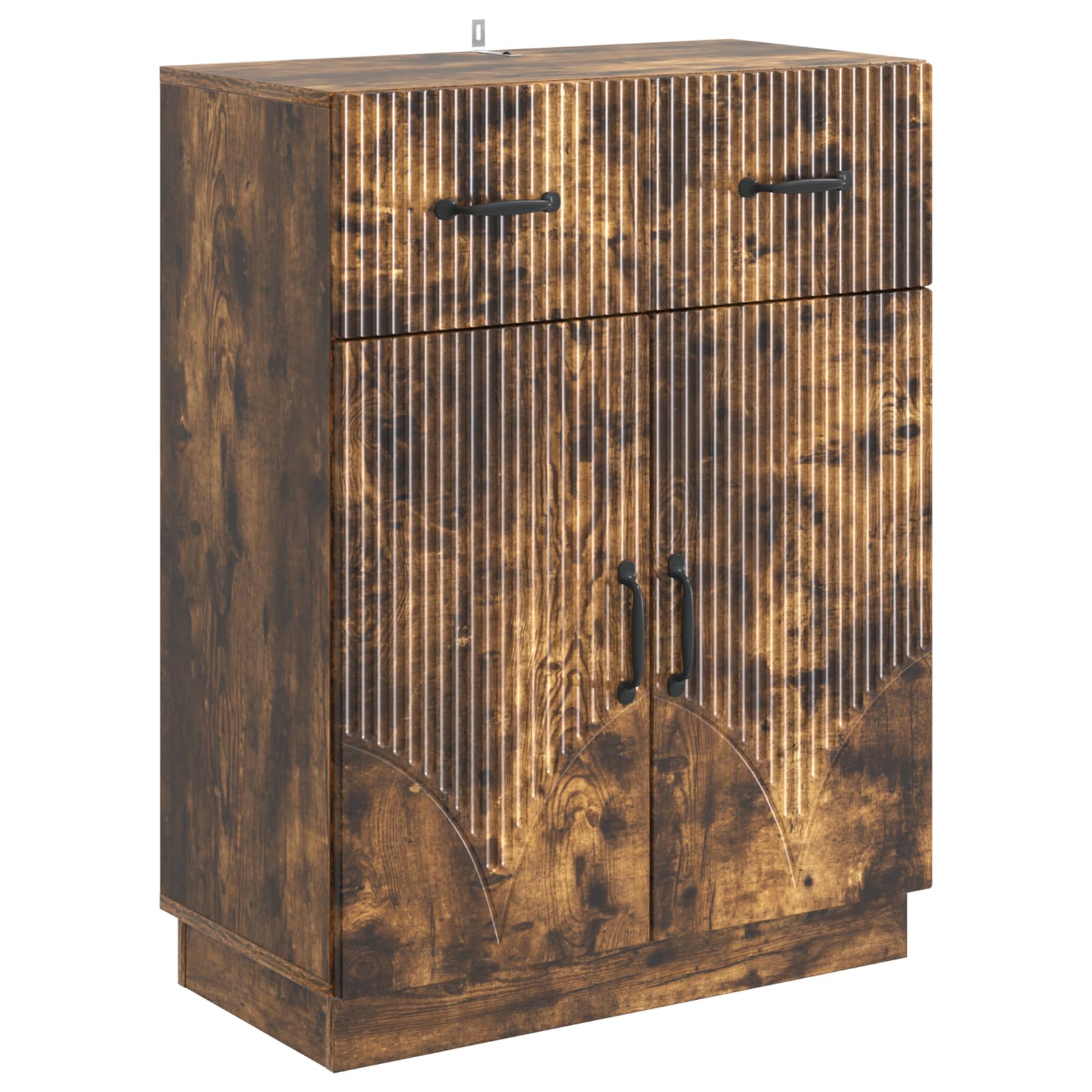 vidaXL Bufet cu sertar Stejar fumuriu 66 x 34,5 x 87 cm Lemn prelucrat