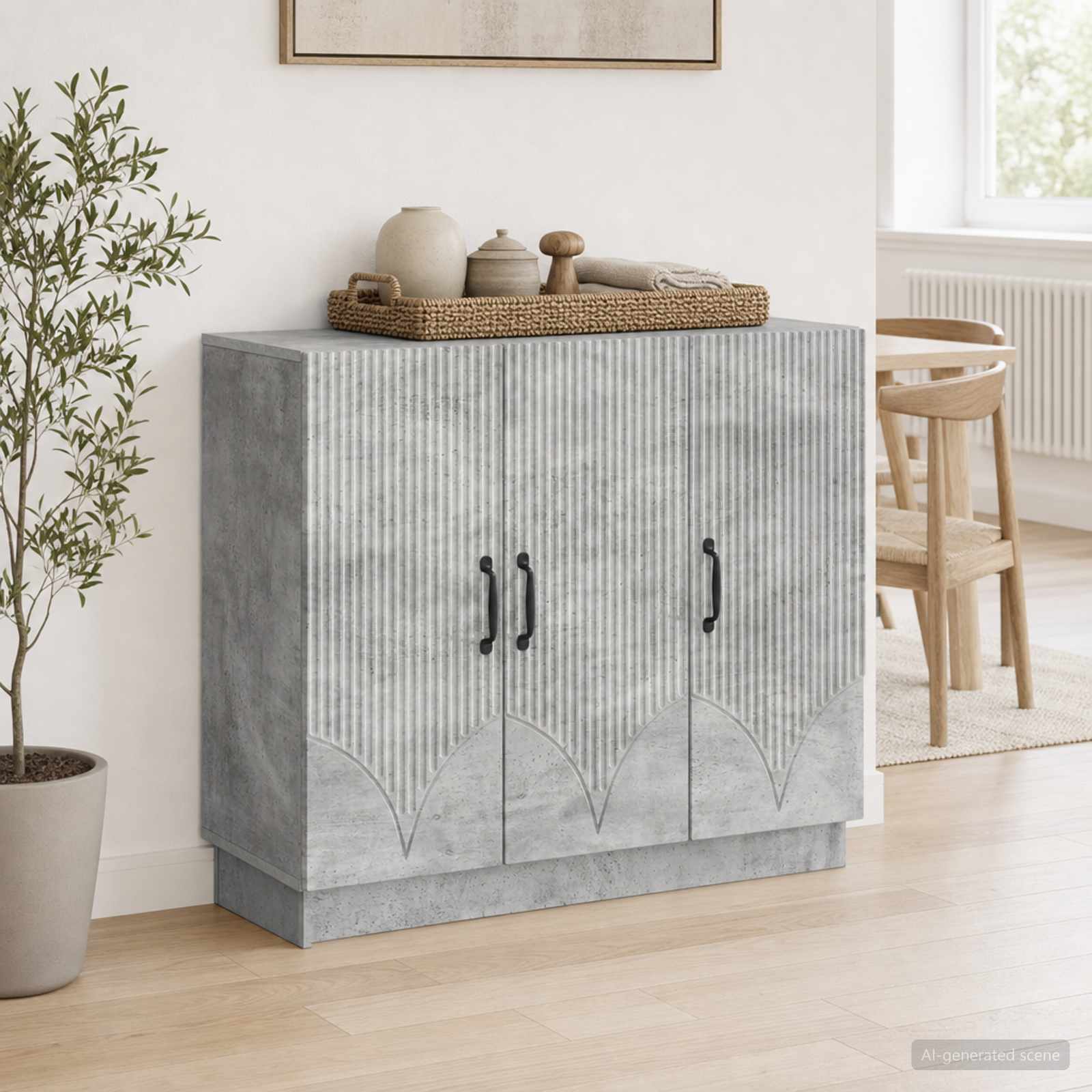 vidaXL Bufet Gri Beton 89 x 34,5 x 77 cm Lemn prelucrat