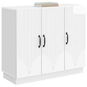 Servírovací skříň Bílá s vysokým leskem 89 x 34,5 x 77 cm - obrázek 3