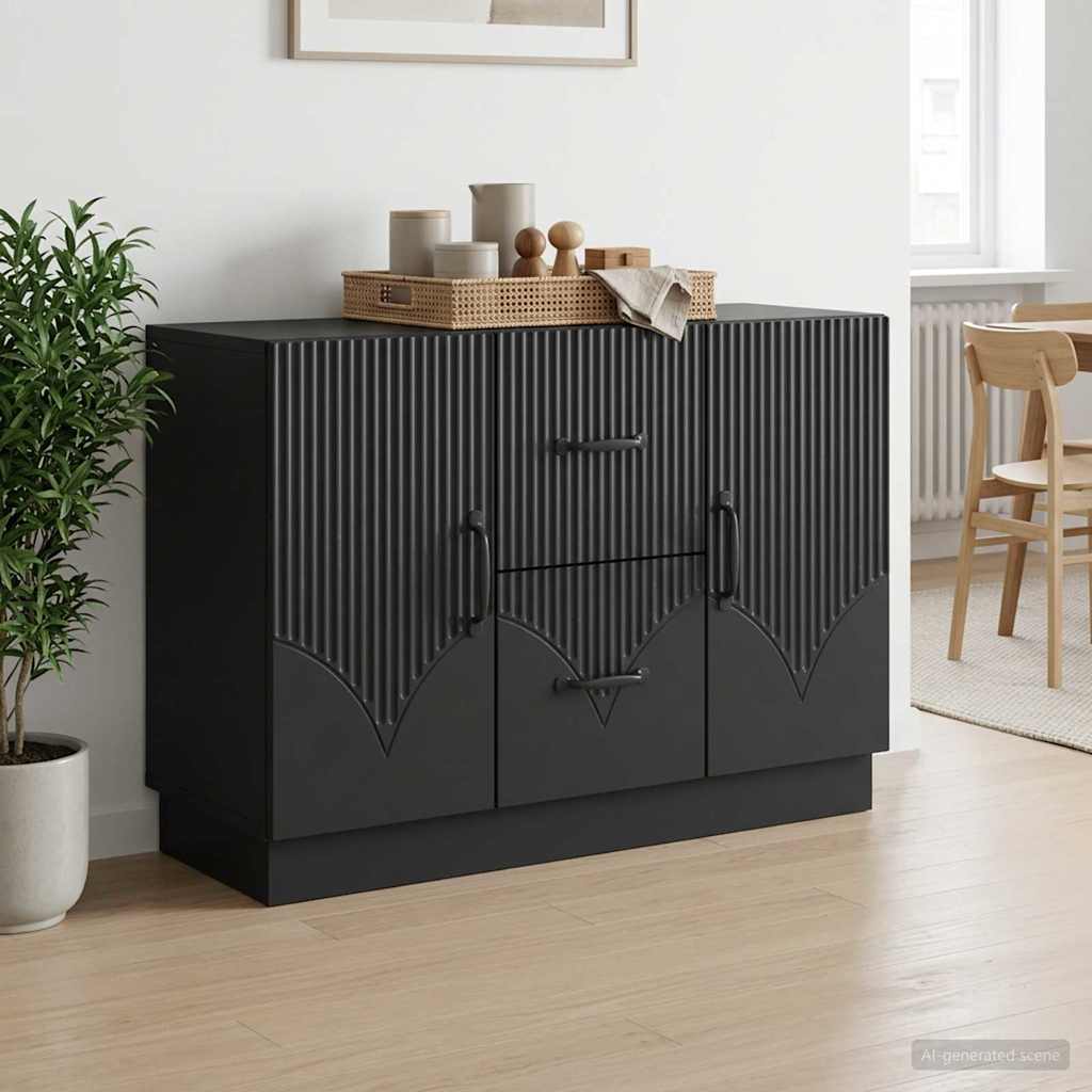 vidaXL Bufet cu sertar Negru 89 x 34,5 x 57 cm Lemn prelucrat