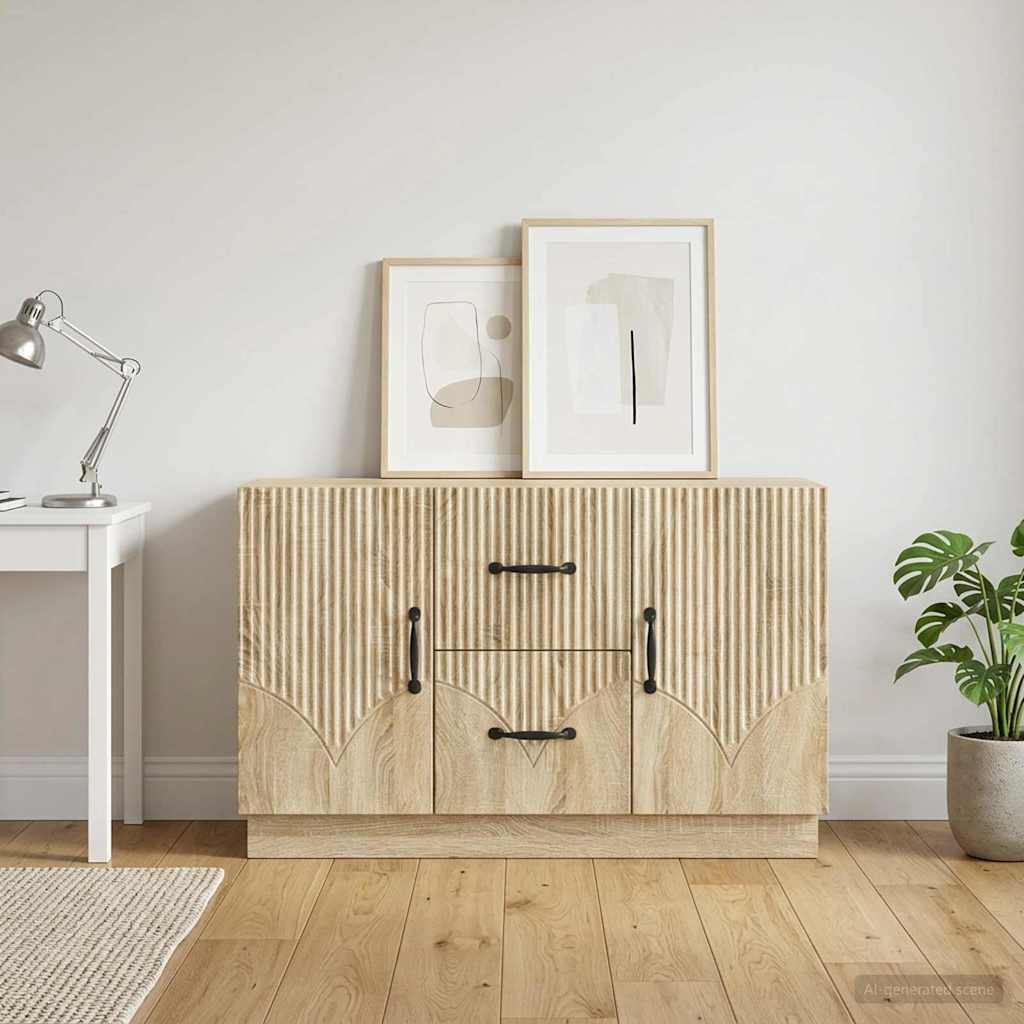 vidaXL Sivupöytä Sonoma-tammi 89 x 34,5 x 57 cm Tekninen puu