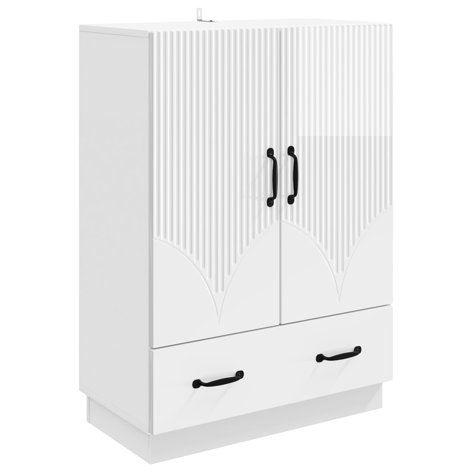 vidaXL Bufet Alb foarte lucios 66 x 34,5 x 92 cm Lemn prelucrat