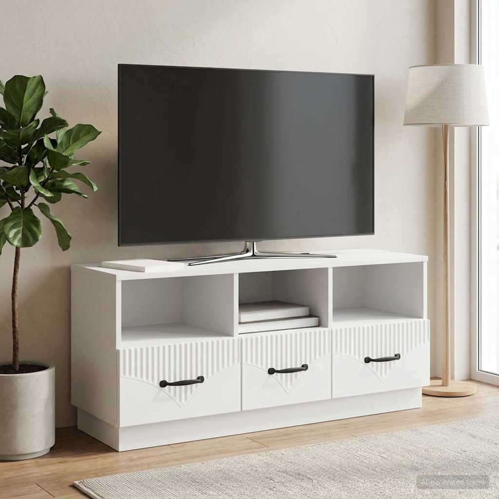 vidaXL Cabinet TV cu sertar Alb 102 x 34,5 x 47 cm Lemn prelucrat