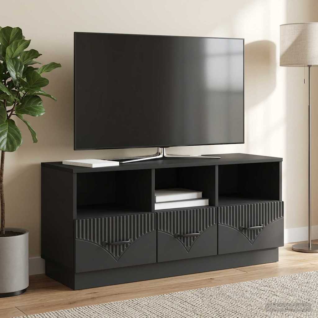 vidaXL Cabinet TV cu sertar Negru 102 x 34,5 x 47 cm Lemn prelucrat