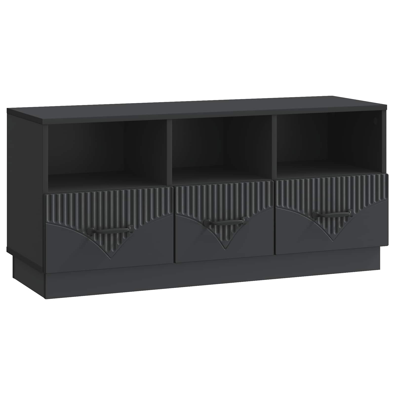 TV-kaappi laatikon kanssa Musta 102 x 34,5 x 47 cm Tekninen puu